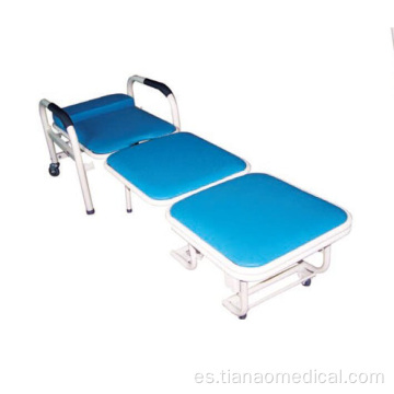 Silla auxiliar de hospital de PVC azul